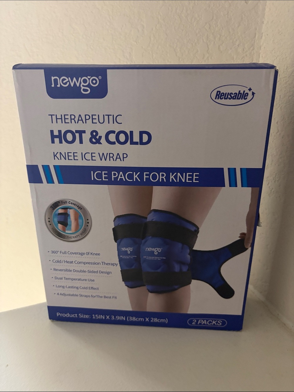 newgo Therapeutic Hot & Cold Knee Ice Wrap - Blue